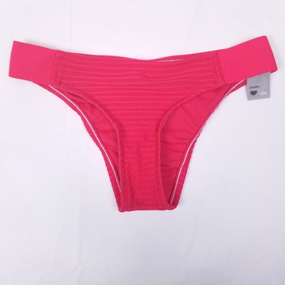 Mossimo Seersucker Cheeky Side Tab Bikini Bottom S - Picture 3 of 8